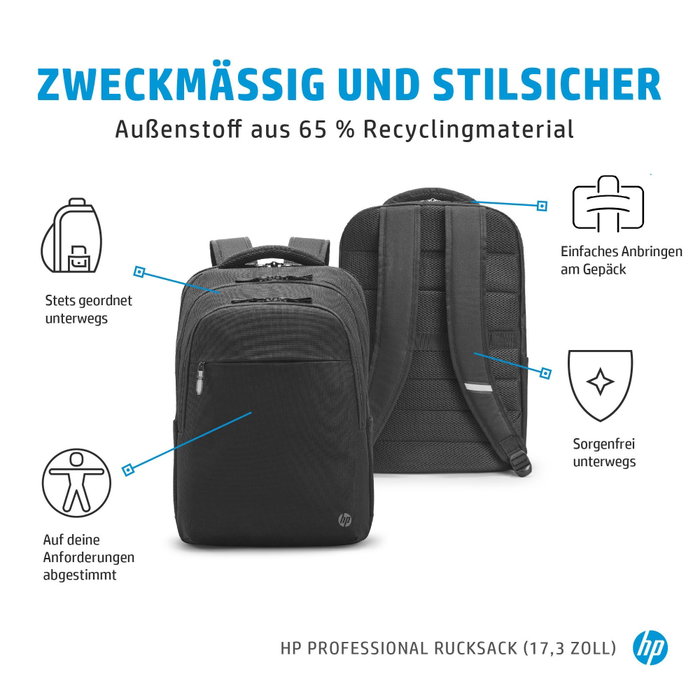 HP Professional Mochila para Portátil 17,3 pulgadas Negra