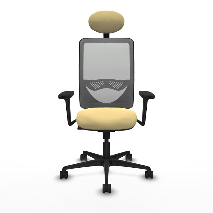 PIQUERAS Y CRESPO Silla de oficina Zulema con mecanismo Sincro, Crema y Gris PIQUERAS Y CRESPO Silla de oficina Zulema con mecanismo Sincro, Crema y Gris