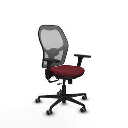 PIQUERAS Y CRESPO Silla de oficina Jorquera con mecanismo Sincro/Traslack Granate y Gris