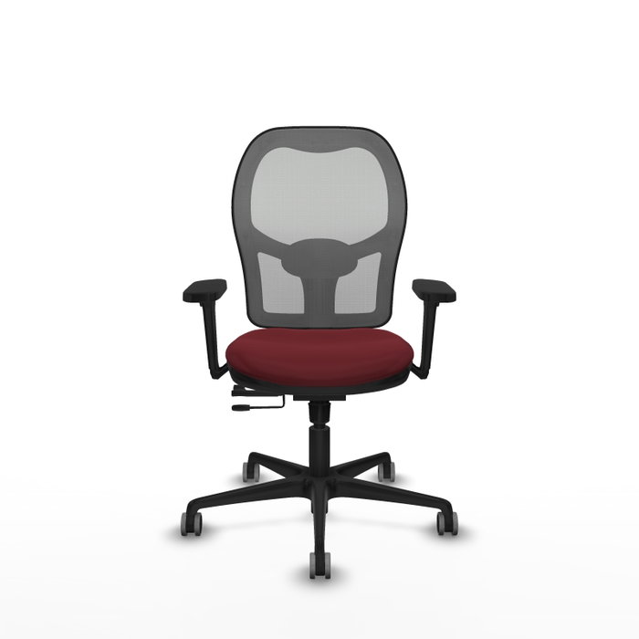PIQUERAS Y CRESPO Silla de oficina Jorquera con mecanismo Sincro/Traslack Granate y Gris