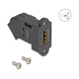 DeLOCK 67156 Módulo Keystone HDMI Hembra a HDMI Hembra 45° 8K 60 Hz Negro