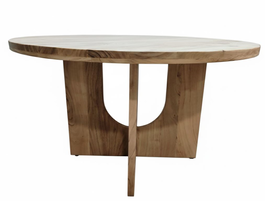 DKD Home Decor Mesa Redonda Comedor Scandi 130 x 76 x 130 cm Acacia