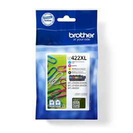 Brother LC422XLVAL Multipack de 4 Cartuchos de Tinta XL (BK/C/M/Y) de Alta Capacidad