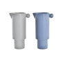 DKD Home Decor Set de 2 Jarrones de Porcelana Azul y Gris 17x11,5x29 cm