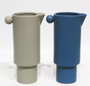 DKD Home Decor Set de 2 Jarrones de Porcelana Azul y Gris 17x11,5x29 cm