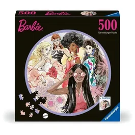 Ravensburger Puzzle redondo de 500 piezas: Barbie - El icono de la moda desde 1959