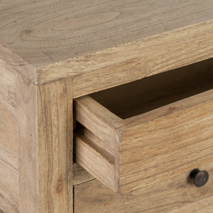 Ixia Mesita de Dormitorio Mindi Madera Natural 45 x 30 x 66 cm Ixia Mesita de Dormitorio Mindi Madera Natural 45 x 30 x 66 cm