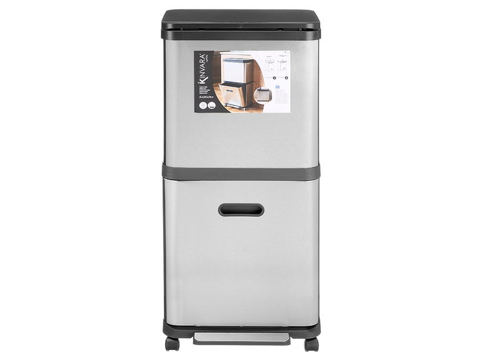 Kinvara Papelera Doble 15L Acero Inoxidable 35x75x25 cm