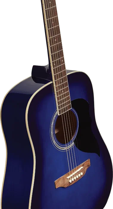 EKO Guitarra Acústica Eko Dreadnought Ranger 6 Cuerdas, Azul Sunburst, Tapa de Abeto, 20 Trastes