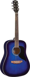 EKO Guitarra Acústica Eko Dreadnought Ranger 6 Cuerdas, Azul Sunburst, Tapa de Abeto, 20 Trastes