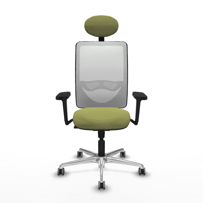 PIQUERAS Y CRESPO Silla de oficina Zulema con mecanismo Sincro, Verde oliva y Blanco