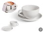 VESSIA Conjunto de Taza y Plato de Café de Porcelana Blanca 350ml (Set de 24)​