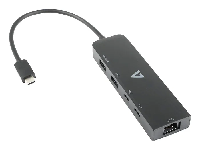 Adaptador USB-C V7 V7UCRJ25GHUB-BLK
