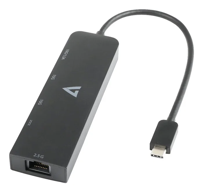 Adaptador USB-C V7 V7UCRJ25GHUB-BLK