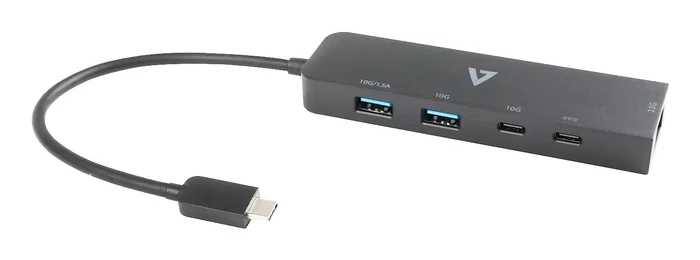 Adaptador USB-C V7 V7UCRJ25GHUB-BLK