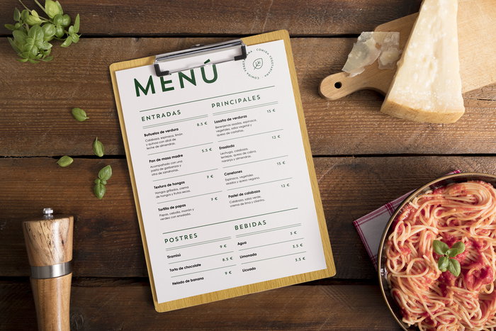 My Bar Tabla Porta Menú con Clip 26 cm x 18 cm (24 Unidades)