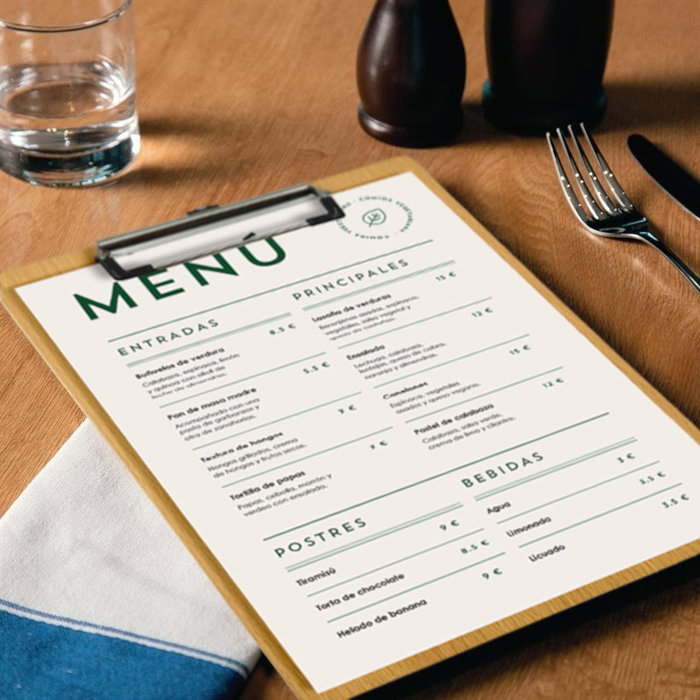 My Bar Tabla Porta Menú con Clip 26 cm x 18 cm (24 Unidades)