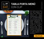 My Bar Tabla Porta Menú con Clip 26 cm x 18 cm (24 Unidades)