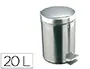Blanca Papelera acero inoxidable brillo 20 L con pedal y cubeta interior, dimensiones 435x295x350 mm