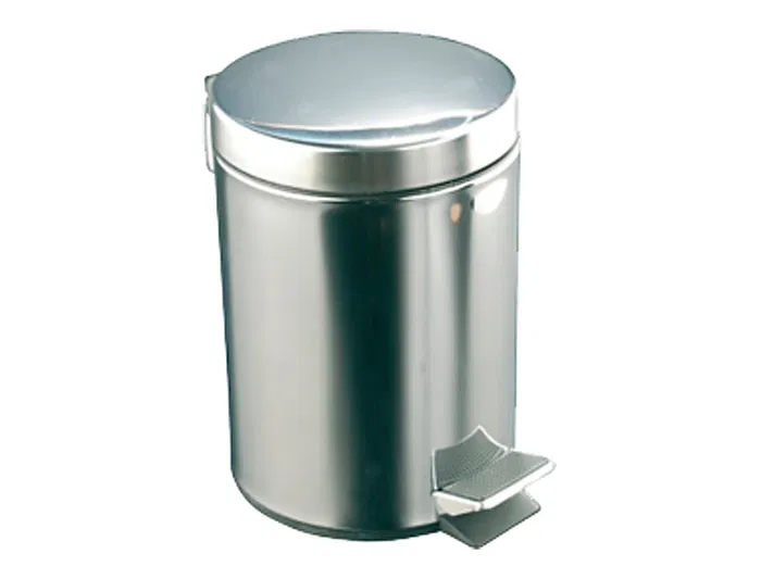 Blanca Papelera acero inoxidable brillo 20 L con pedal y cubeta interior, dimensiones 435x295x350 mm