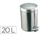 Blanca Papelera acero inoxidable brillo 20 L con pedal y cubeta interior, dimensiones 435x295x350 mm