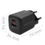 Qoltec 35W GaN ULTRA Cargador de red Negro
