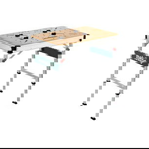 Metabo MWB100 Mesa Multifuncion Rectangular de Madera Ajustable en Altura y Plegable, Beige Metalico, Patas en H, 710 mm Metabo MWB100 Mesa Multifuncion Rectangular de Madera Ajustable en Altura y Plegable, Beige Metalico, Patas en H, 710 mm