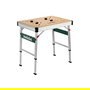Metabo MWB100 Mesa Multifuncion Rectangular de Madera Ajustable en Altura y Plegable, Beige Metalico, Patas en H, 710 mm
