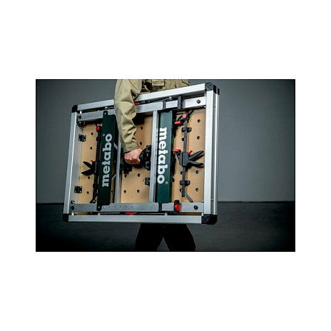 Metabo MWB100 Mesa Multifuncion Rectangular de Madera Ajustable en Altura y Plegable, Beige Metalico, Patas en H, 710 mm Metabo MWB100 Mesa Multifuncion Rectangular de Madera Ajustable en Altura y Plegable, Beige Metalico, Patas en H, 710 mm
