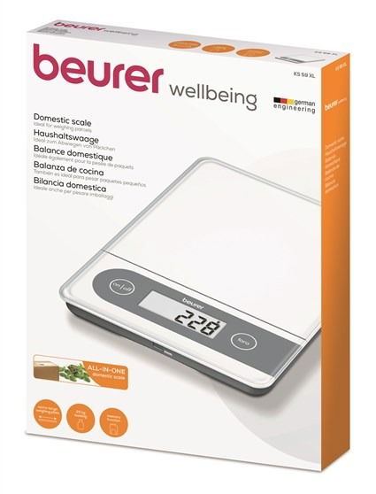 Beurer KS-59 XXL Balanza de Cocina 20 Kg Superficie Extra Grande