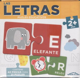 SALDAÑA LAS LETRAS (2+ AÑOS) - APRENDO EN CASA - PUZLES EDUCATIVOS (42 PIEZAS PARA 21 PUZLES)