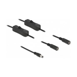 DeLOCK Cable de alimentación 86794 CC macho 5,5 x 2,1 mm a 2 x CC hembra con interruptor
