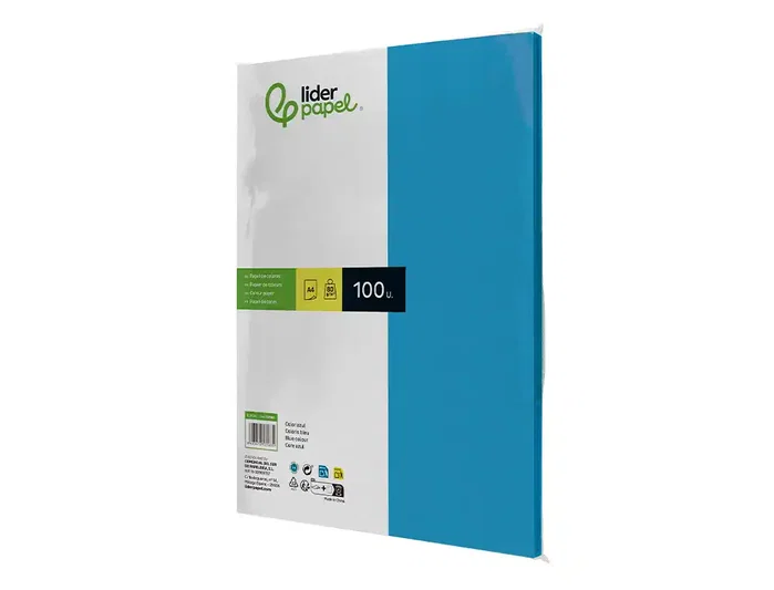 Liderpapel Papel Color Azul Turquesa DIN A4 80g, 100 Hojas