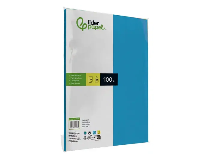 Liderpapel Papel Color Azul Turquesa DIN A4 80g, 100 Hojas