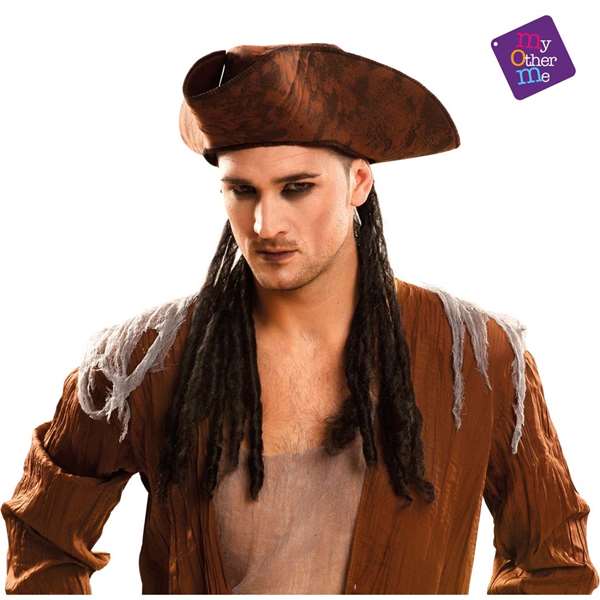 My Other Me Sombrero pirata con trenzas talla M 58 cm