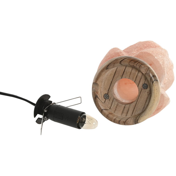 DKD Home Decor Lámpara de Sobremesa de Sal del Himalaya Flor Rosa