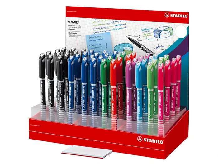 Stabilo Rotulador Sensor Punta de Fibra 0,3 mm Expositor 48 Unidades Colores Surtidos