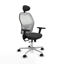 PIQUERAS Y CRESPO Silla de oficina Jorquera con mecanismo Sincro/Traslack, Gris oscuro y Blanco