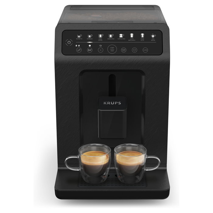 Krups Evidence EA897B Cafetera Espresso Superautomática 15 Bar, 2.3L, con Molinillo Integrado para Granos, 8 Bebidas, 1450 W, Color Gris Slate, ECOdesign