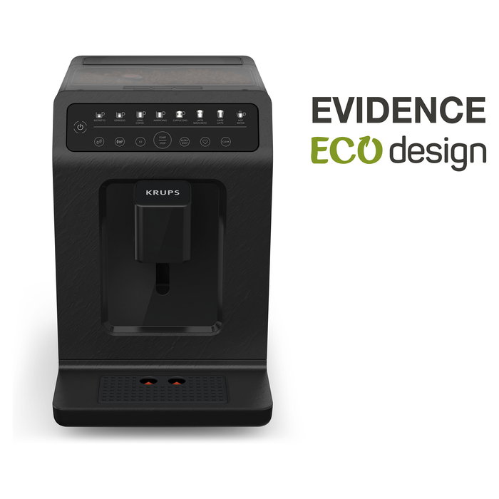 Krups Evidence EA897B Cafetera Espresso Superautomática 15 Bar, 2.3L, con Molinillo Integrado para Granos, 8 Bebidas, 1450 W, Color Gris Slate, ECOdesign