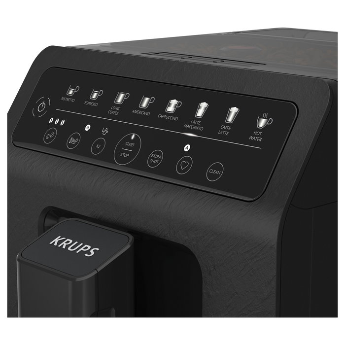 Krups Evidence EA897B Cafetera Espresso Superautomática 15 Bar, 2.3L, con Molinillo Integrado para Granos, 8 Bebidas, 1450 W, Color Gris Slate, ECOdesign