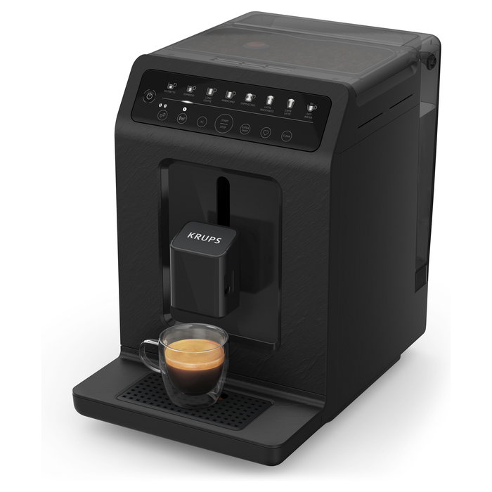 Krups Evidence EA897B Cafetera Espresso Superautomática 15 Bar, 2.3L, con Molinillo Integrado para Granos, 8 Bebidas, 1450 W, Color Gris Slate, ECOdesign