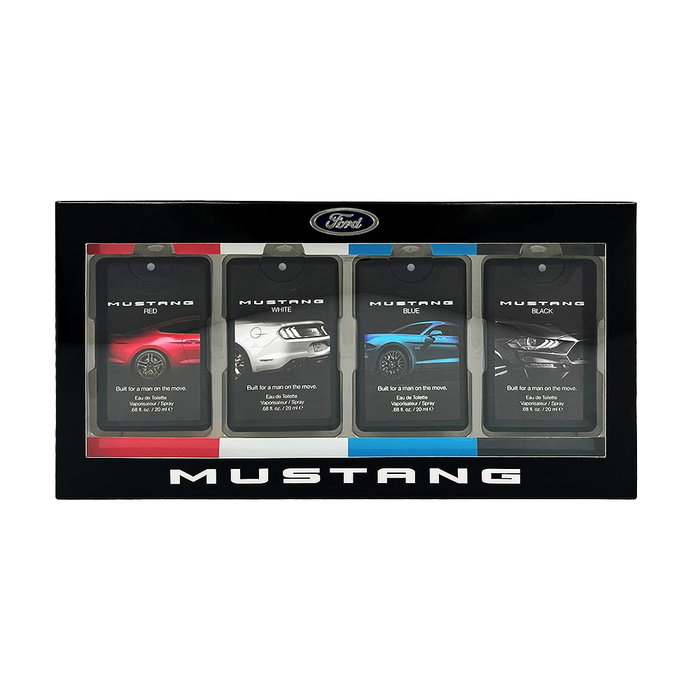Set Ford: Mustang Red, Eau De Toilette, For Men, 20 ml + Mustang White, Eau De Toilette, For Men, 20 ml + Mustang Blue, Eau De Toilette, For Men, 20 ml + Mustang Black, Eau De Toilette, For Men, 20 ml Set Ford: Mustang Red, Eau De Toilette, For Men, 20 ml + Mustang White, Eau De Toilette, For Men, 20 ml + Mustang Blue, Eau De Toilette, For Men, 20 ml + Mustang Black, Eau De Toilette, For Men, 20 ml