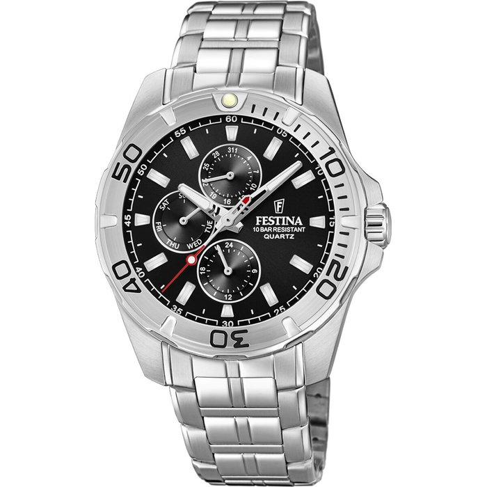 Reloj Hombre Festina F20445/3 Negro Plateado Reloj Hombre Festina F20445/3 Negro Plateado