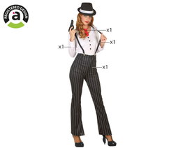 Disfraz Gangster para Mujer - Negro - Talla XS-S