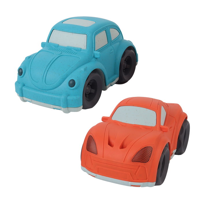 Tachan Pack Dos Coches Eco Bio T01042 Fabricados con Paja de Trigo Juguetes Sostenibles para Niños +18 Meses