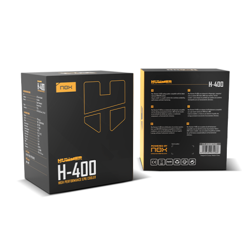 Nox Hummer H-400 Ventilador con Disipador 12cm Negro Nox Hummer H-400 Ventilador con Disipador 12cm Negro