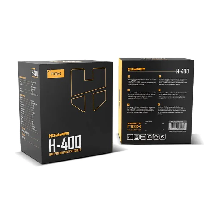 NOX Hummer H-400 Disipador de Aire 12 cm Negro