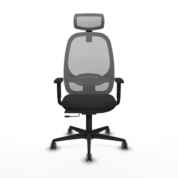 PIQUERAS Y CRESPO Silla de oficina Cilanco con mecanismo Sincro/Traslack, Negro y Gris
