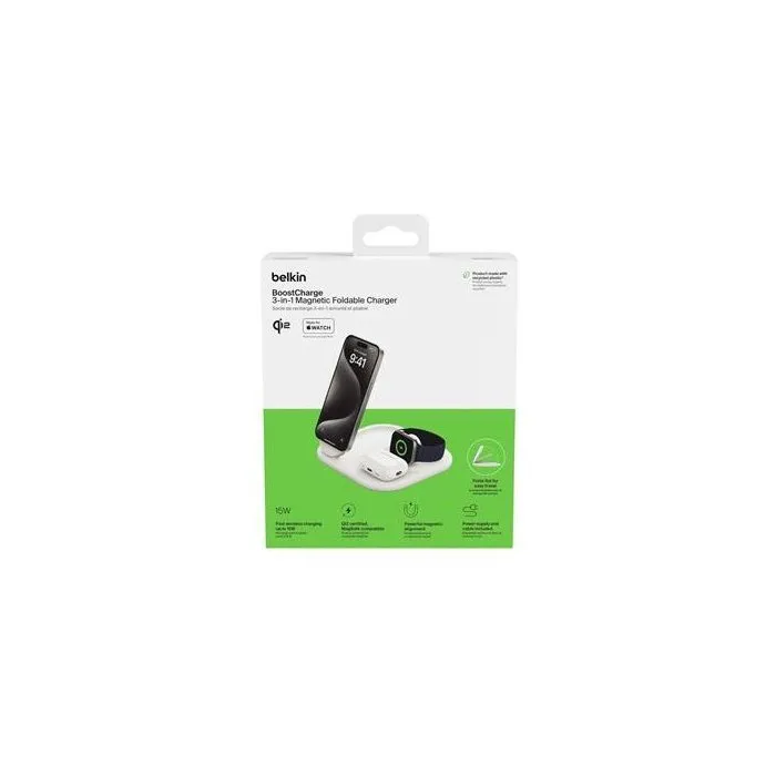 Belkin BoostCharge Qi2 3-in-1 Blanco 15W Belkin BoostCharge Qi2 3-in-1 Blanco 15W
